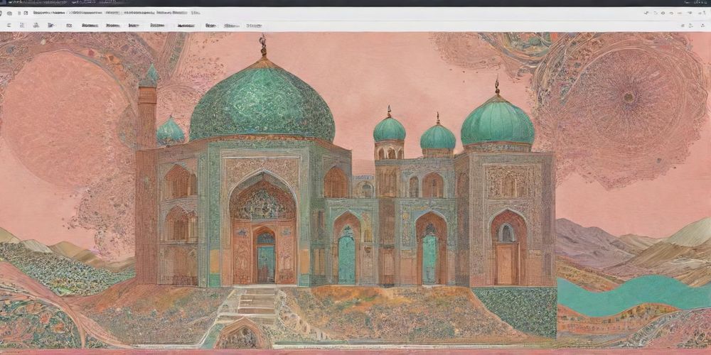 Persian website layout transforming from sketch to live WordPress theme via AI magic, showing before/after stages with Farsi typography and traditional patterns