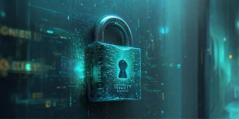 An abstract image representing online security, with digital locks and security codes floating in a virtual space, symbolizing the concept of two-factor authentication.