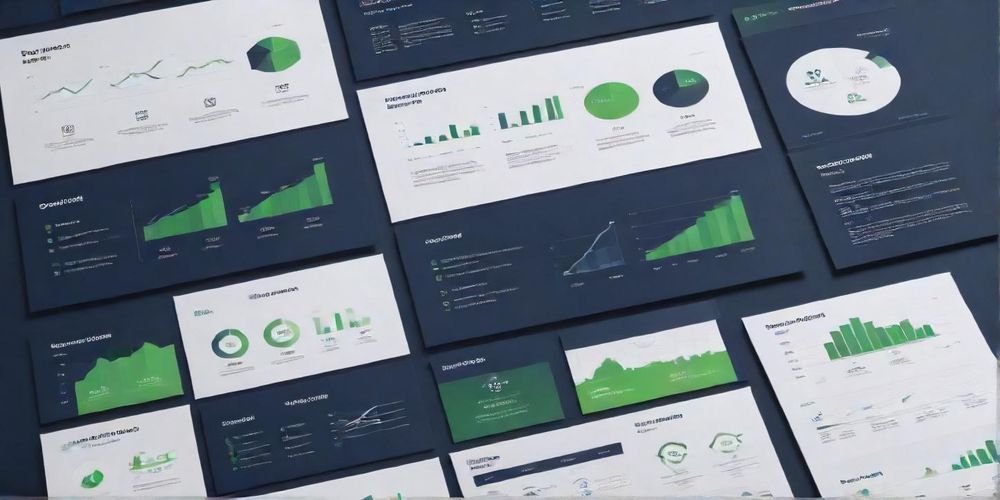 A professional presentation layout for presenting a startup valuation to investors, including graphs, charts, and key figures, all in a clear and aesthetically pleasing design.
