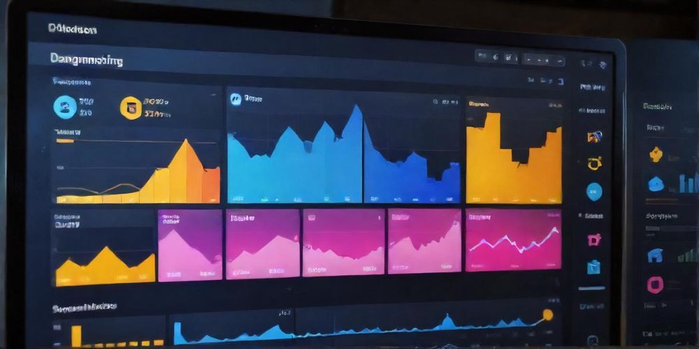A vibrant social media dashboard displaying various engagement metrics, showcasing successful marketing strategies across platforms like Instagram, Facebook, and Twitter.