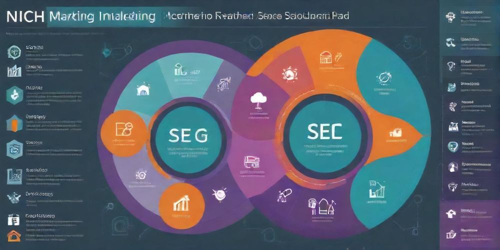 A detailed infographic representing the relationship between niche marketing and SEO, illustrating key strategies and benefits in a clear visual format.