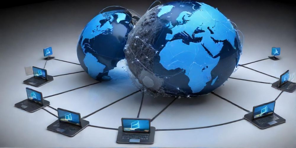 A diagram illustrating the concept of a Content Delivery Network (CDN), showing a globe with multiple servers connected, symbolizing fast content distribution worldwide.