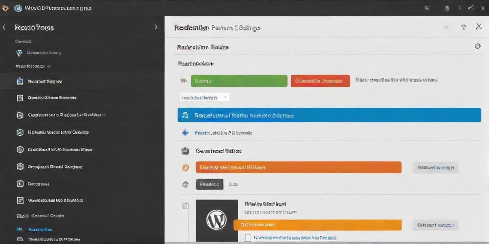 A close-up of the Redirection settings page in WordPress, displaying redirect rules, error logs, and management tools, designed for clarity and usability.