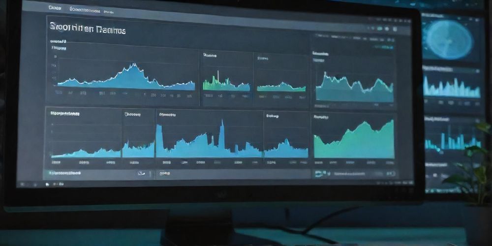 A close-up of a computer screen showing SEO tools in action, with graphs and keyword analysis results, highlighting the importance of SEO for WordPress websites.