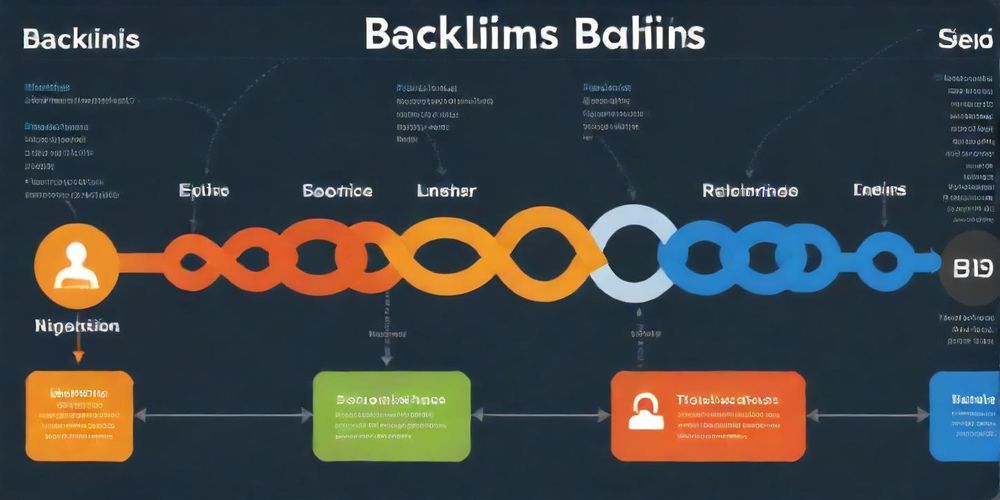 An infographic illustrating the importance of backlinks in SEO, showing relationships between websites and traffic flow.