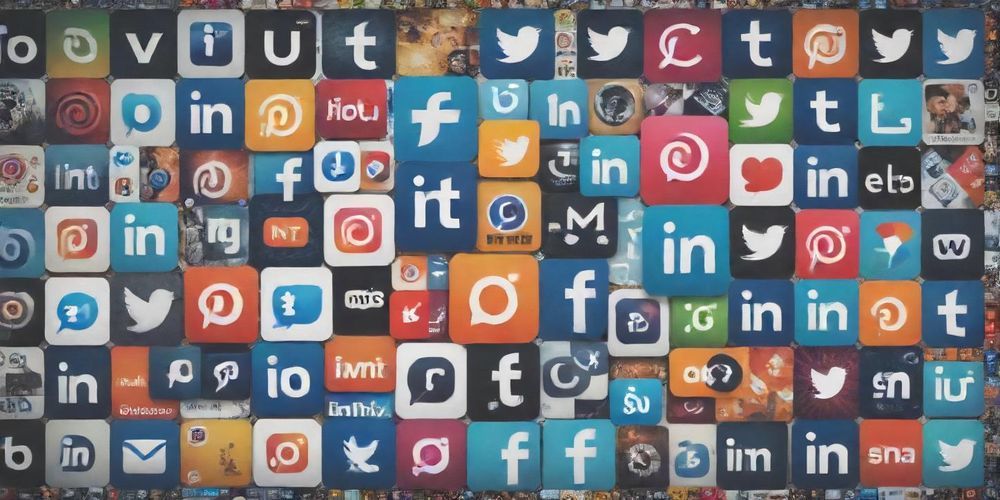 A collage of social media platforms and blogs where quality content can be shared, emphasizing the diverse channels for promoting content and increasing backlinks.