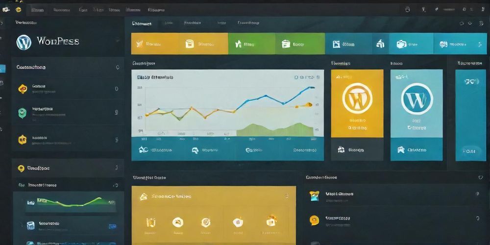 A user-friendly WordPress dashboard showing responsive design settings, with a sleek interface, colorful icons, and clear navigation paths to customize themes easily.