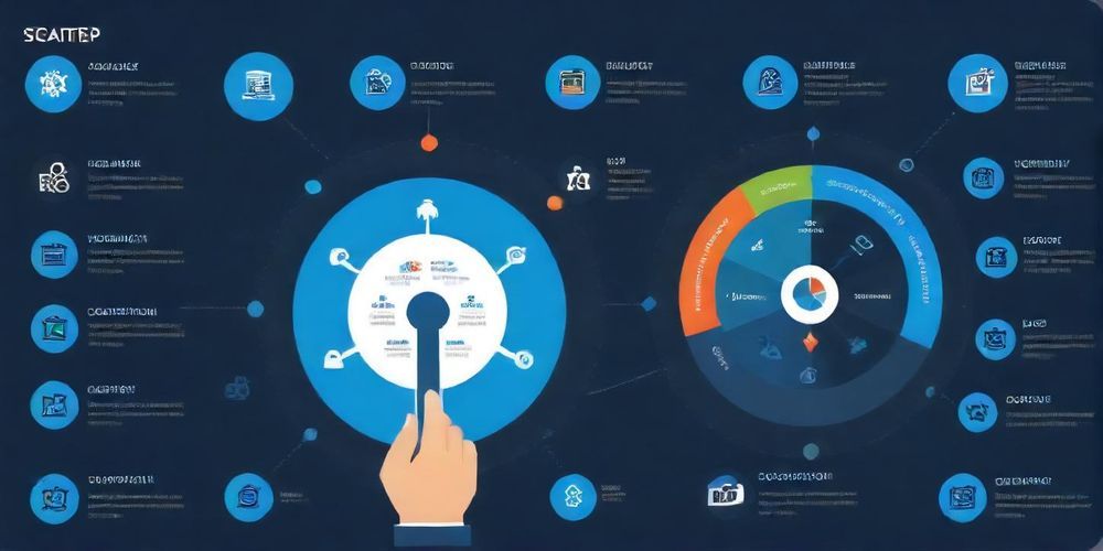 A step-by-step infographic illustrating essential steps to develop an effective SEO strategy for startups, with icons and engaging visuals.