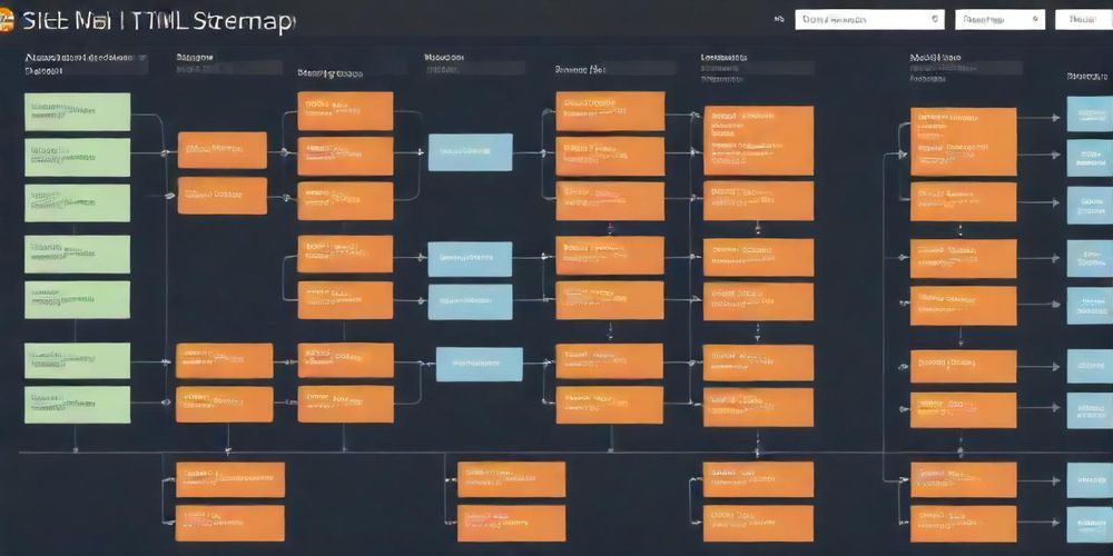 A graphical representation of an XML sitemap structure, showing how different pages of a website are linked, with an emphasis on SEO benefits.