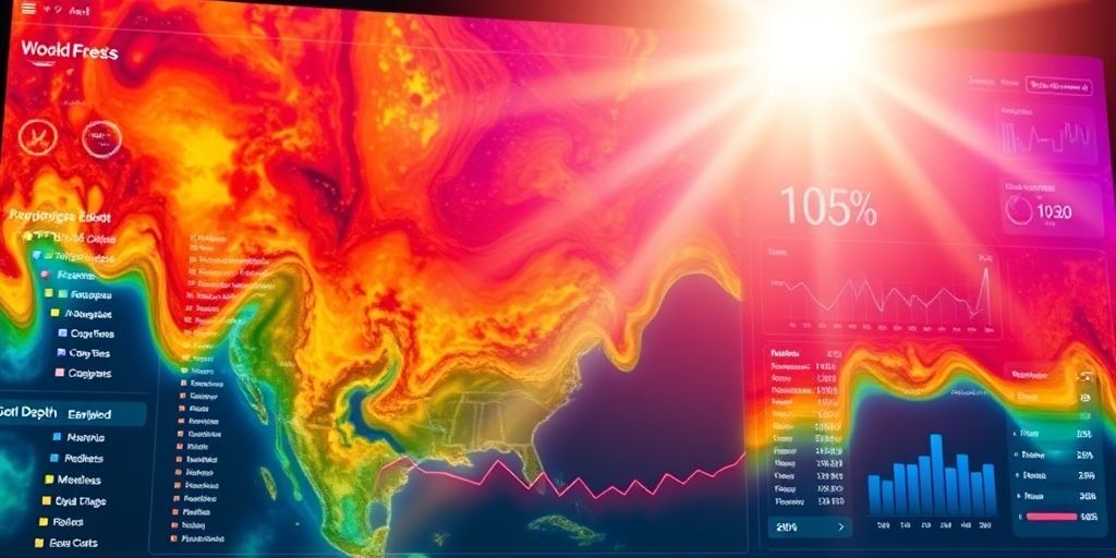 A colorful heatmap overlay on a WordPress dashboard showing user click patterns and scroll depth with analytics graphs visible in the background