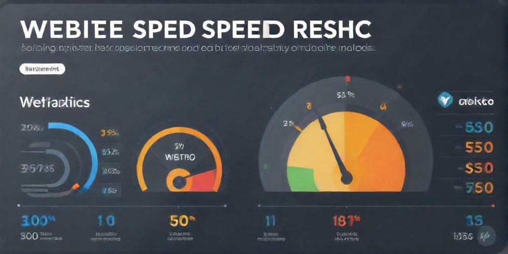 An infographic showing importance of website speed on SEO rankings, depicting metrics and statistics illustrating the correlation.