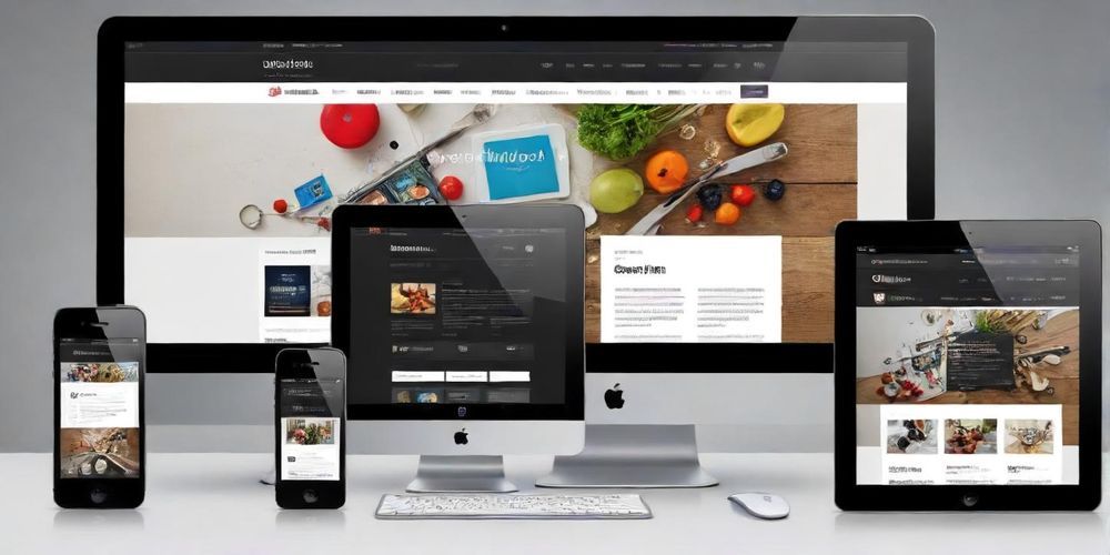 A richly detailed visual representation of different types of devices showcasing a responsive website layout, featuring a creative blend of digital elements and user interactions for better engagement.