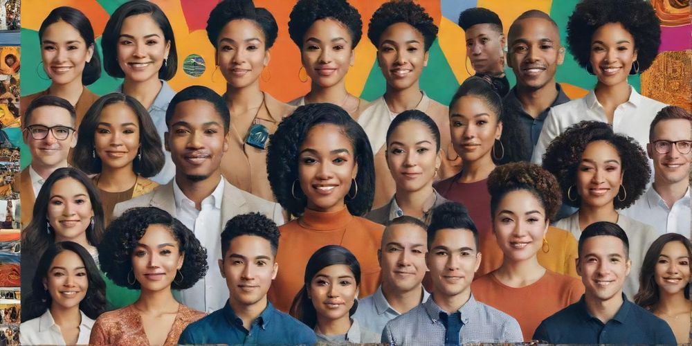 An inspiring online success story collage featuring diverse entrepreneurs in niche markets, celebrating their achievements and innovative strategies.