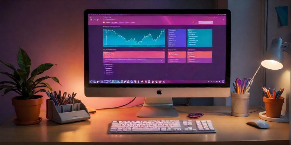 A user-friendly interface of Yoast SEO plugin on a computer screen with vibrant colors, showing its features for optimizing web content.