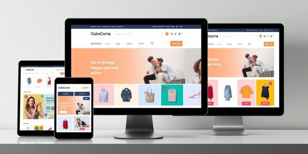 A responsive WordPress e-commerce storefront on multiple devices (desktop, tablet, mobile) showing seamless product browsing experience with intuitive navigation, clear call-to-action buttons, and visually appealing layout.