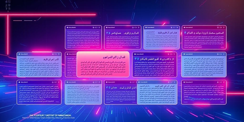 A digital collage showcasing 10 different AI content tool interfaces with Persian text examples, arranged in a dynamic grid layout with glowing accents, representing diversity and innovation in AI writing assistants.