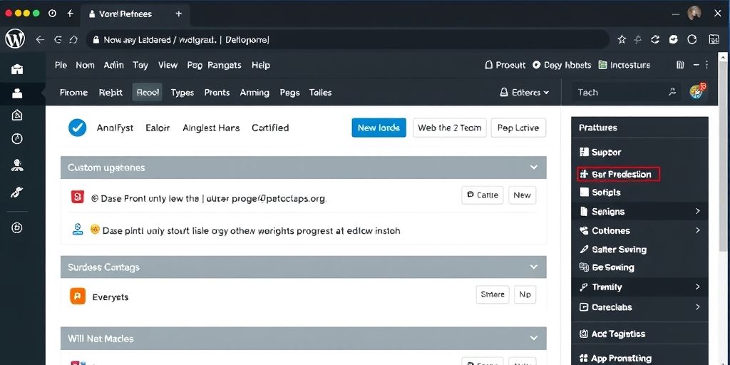 A detailed view of a WordPress admin screen with custom admin color schemes, fast navigation, and well-organized sidebar, illustrating an efficient workspace for developers and editors.