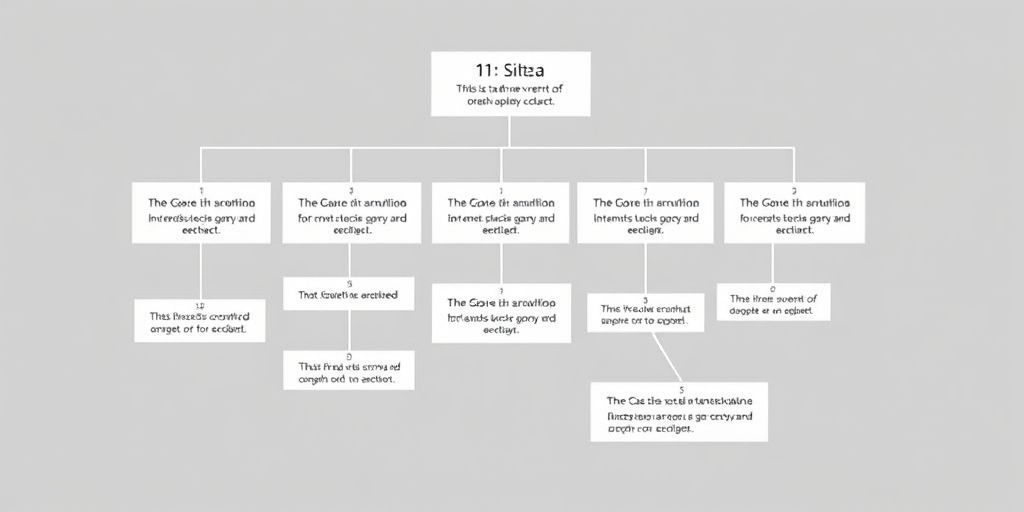 A visual representation of a well-structured article with clear hierarchy: H1 title at top, followed by H2 sections with H3 subheadings, connected by flowing lines showing logical content organization, in a minimalist design.