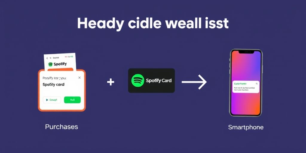 A ready-to-use visual of a wallet with a Spotify card and a smartphone, showing a seamless flow from purchase to code redemption, with warm lighting and clear typography that suggests safety and straightforward steps.